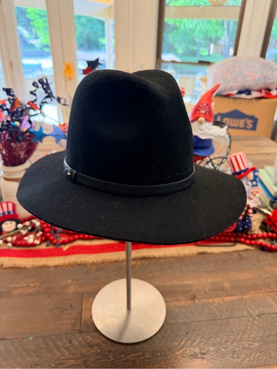 Banana Republic Accessories - Banana Republic Black 100% Wool Wide Brim Fedora Rancher Hat S/M